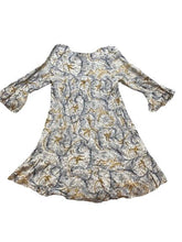 Load image into Gallery viewer, Anthropologie Hinge Dress Womens Small Navy Gold Hippie Peasant Boho Swing Flare