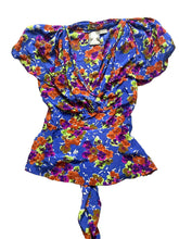 Load image into Gallery viewer, Anthropologie Girls From Savoy Shirt Womens Small AOP Flower Artsy Boho Wrap