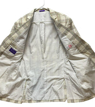 Load image into Gallery viewer, Alan Flusser Sport Coat Mens Medium Beige Plaid Single Breasted Suit Blazer Mens