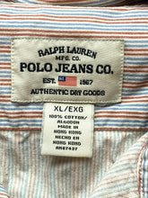 Load image into Gallery viewer, POLO Ralph Lauren Shirt Adult Extra Large Blue Red Stripes Button Up Casual Mens