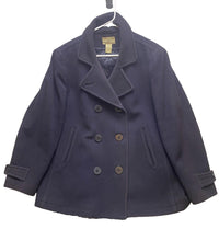 Load image into Gallery viewer, LL Bean Coat Adult Large Navy Blue Lambswool Wool Jacket Preppy Outerwear Mens