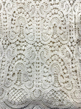 Load image into Gallery viewer, Adiva Shirt Womens Medium Beige Crochet Open Knit Boho Peasant Lined Blouse