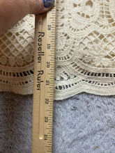 Load image into Gallery viewer, Adiva Shirt Womens Medium Beige Crochet Open Knit Boho Peasant Lined Blouse