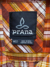 Load image into Gallery viewer, Prana Shirt Adult Extra Large Orange Plaid Organic Embroidered Button Down Mens