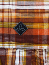 Load image into Gallery viewer, Prana Shirt Adult Extra Large Orange Plaid Organic Embroidered Button Down Mens