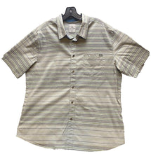 Load image into Gallery viewer, Ascend Shirt Adult Extra Large Gray Striped Embroidered Outdoor Button Up Mens