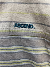 Load image into Gallery viewer, Ascend Shirt Adult Extra Large Gray Striped Embroidered Outdoor Button Up Mens
