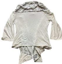Load image into Gallery viewer, Alberto Makali Cardigan Womens Large Waterfall White Silver Sequins Sweater NWT