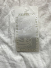 Load image into Gallery viewer, Alberto Makali Cardigan Womens Large Waterfall White Silver Sequins Sweater NWT