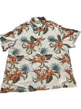 Load image into Gallery viewer, Caribbean Shirt Adult 3XB Taupe AOP Floral Hawaiian Aloha Button Up Silk Big Men