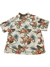 Load image into Gallery viewer, Caribbean Shirt Adult 3XB Taupe AOP Floral Hawaiian Aloha Button Up Silk Big Men