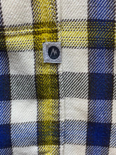 Load image into Gallery viewer, Marmot Shirt Adult Medium Yellow Button Up Flannel Plaid Casual Pocket Mens