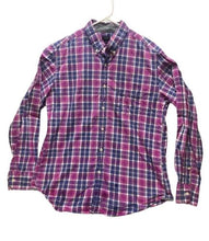 Load image into Gallery viewer, J Crew Shirt Adult Large Purple Black Tartan Plaid Button Up Casual Mens
