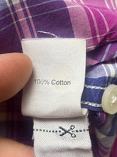Load image into Gallery viewer, J Crew Shirt Adult Large Purple Black Tartan Plaid Button Up Casual Mens