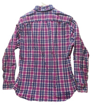 Load image into Gallery viewer, J Crew Shirt Adult Large Purple Black Tartan Plaid Button Up Casual Mens