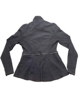 Load image into Gallery viewer, Cabi Jacket Womens Medium Black Convertible Long Cropped Peplum Rayon Stretch