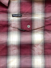 Load image into Gallery viewer, Wrangler Shirt Adult 3XL Maroon Beige Plaid Button Up Pocket Outdoor Camping Men