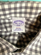 Load image into Gallery viewer, Brooks Brothers 346 Shirt Adult 16.5 4/5 Gray White Slim Fit Non Iron Dress Mens