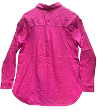 Load image into Gallery viewer, GAP Shirt Womens Large Hot Pink Button Up Linen Rayon Viscose Casual Blouse