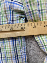 Load image into Gallery viewer, Alan Flusser Shirt Adult Large Green Blue Plaid Button Up Weekend Casual Mens
