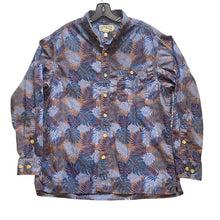Load image into Gallery viewer, Duluth Trading Shirt Adult Medium Relaxed Fit Button Up Palm Leaf AOP Mens