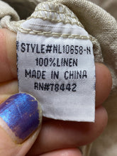 Load image into Gallery viewer, Allen Allen Pants Womens 33x30 Taupe Linen Wide Leg Drawstring Elastic Waist