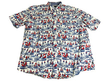 Load image into Gallery viewer, Crown & Ivy Shirt Adult XLT Extra Large Tall White AOP Boat Sailing Hawaiian Men