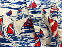 Load image into Gallery viewer, Crown & Ivy Shirt Adult XLT Extra Large Tall White AOP Boat Sailing Hawaiian Men