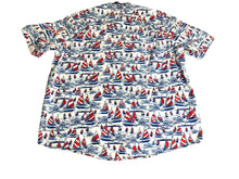 Load image into Gallery viewer, Crown & Ivy Shirt Adult XLT Extra Large Tall White AOP Boat Sailing Hawaiian Men