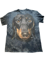Load image into Gallery viewer, The Mountain Shirt Adult 2XL XXL Gray Dachshund Dog Face AOP Tie Dye USA Mens