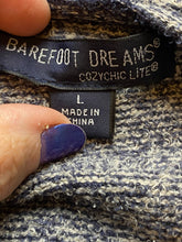 Load image into Gallery viewer, Barefoot Dreams Sweater Womens Large Heather Navy Cozychic Lite Cardigan Rayon