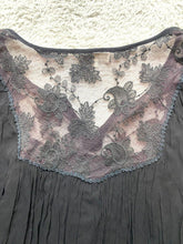 Load image into Gallery viewer, World Market Shirt Womens Large/XL Black Sheer Trim Lagenlook Flowy Boho Blouse