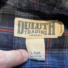 Load image into Gallery viewer, Duluth Trading Shirt Mens Large Tall Flannel Relaxed Fit Plaid Button Up