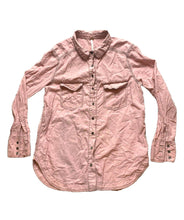 Load image into Gallery viewer, Free People Shirt Womens Small Oversized Dusty Rose Button Up Pockets Ladies