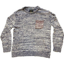Load image into Gallery viewer, CPO Provisions Sweater Adult Medium Navy Ivory Knitted Pocket Outerwear Mens
