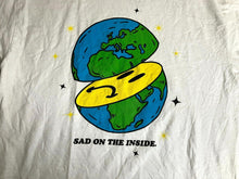 Load image into Gallery viewer, A Lab Shirt Adult Medium White Sad On The Inside Planet Earthy Earthcore Mens