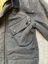 Load image into Gallery viewer, Armani Exchange Jacket Adult Small Charcoal Pinstriped Zip Up Snaps Outdoor Mens