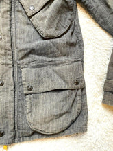 Load image into Gallery viewer, Armani Exchange Jacket Adult Small Charcoal Pinstriped Zip Up Snaps Outdoor Mens