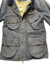 Load image into Gallery viewer, Armani Exchange Jacket Adult Small Charcoal Pinstriped Zip Up Snaps Outdoor Mens