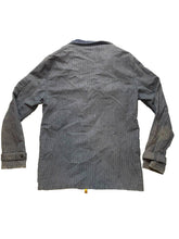 Load image into Gallery viewer, Armani Exchange Jacket Adult Small Charcoal Pinstriped Zip Up Snaps Outdoor Mens