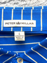 Load image into Gallery viewer, Peter Millar Shirt Adult Large Blue Beige Preppy Prestonwood Golf Polo Mens