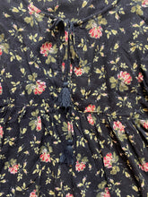 Load image into Gallery viewer, Ralph Lauren Denim Supply Shirt Womens Large Black Boho Tasseled Flowy Blouse