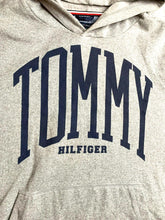 Load image into Gallery viewer, Tommy Hilfiger Sweatshirt Adult Large Gray Spellout Hoodie Sweater Pullover Mens