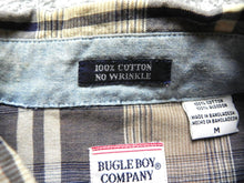 Load image into Gallery viewer, Bugle Boy Shirt Adult Medium Button Up Long Sleeve Plaid No Wrinkle Casual Mens
