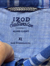Load image into Gallery viewer, IZOD Shirt Adult Extra Large Blue Saltwater Relaxed Classics Button Up Mens