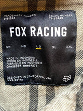 Load image into Gallery viewer, Fox Racing Shirt Adult Large Gray Black Plaid Button Up Pocket Casual Mens