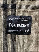 Load image into Gallery viewer, Fox Racing Shirt Adult Large Gray Black Plaid Button Up Pocket Casual Mens