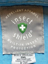 Load image into Gallery viewer, Insect Shield Shirt Adult 3XL XXXL Blue Button Up Repellent Apparel Pocket Mens