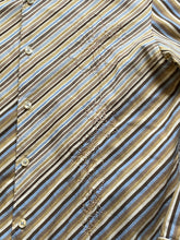 Load image into Gallery viewer, Carbon Shirt Adult Medium Wild Abstract Striped Button Up Embroidered Flower Men