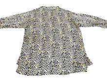 Load image into Gallery viewer, Zara Shirt Womens Large Green Yellow Black Leopard Print Flowy Oversized Blouse
